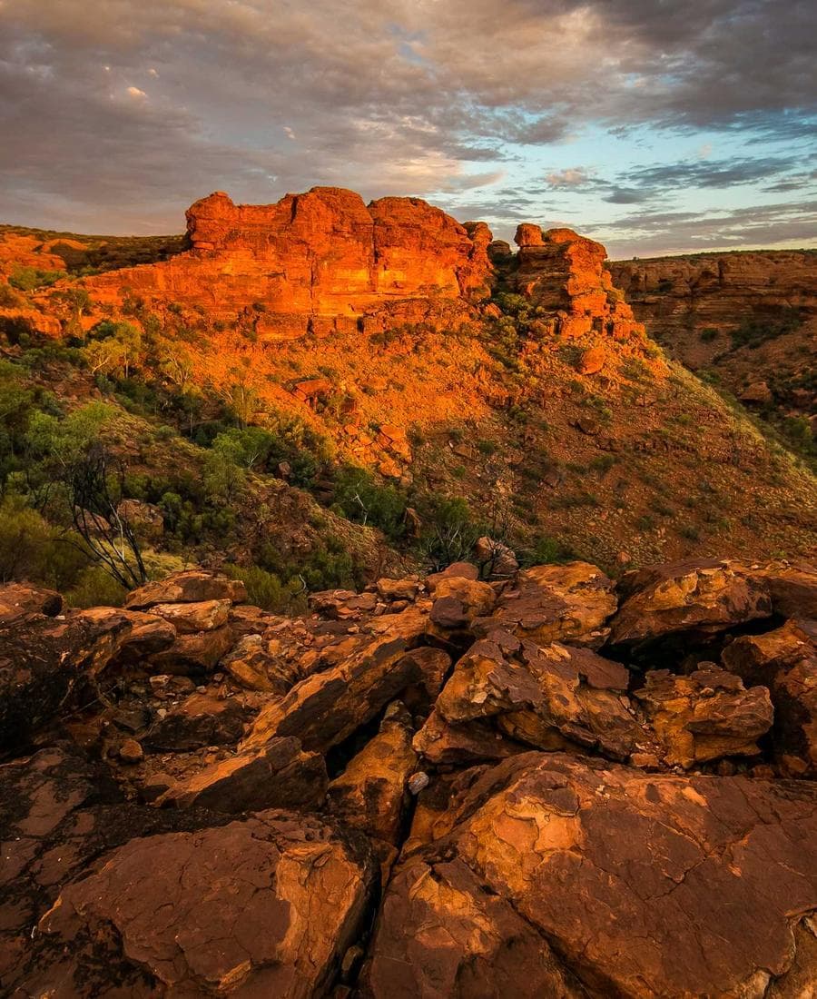 Red rock canyon at sunset