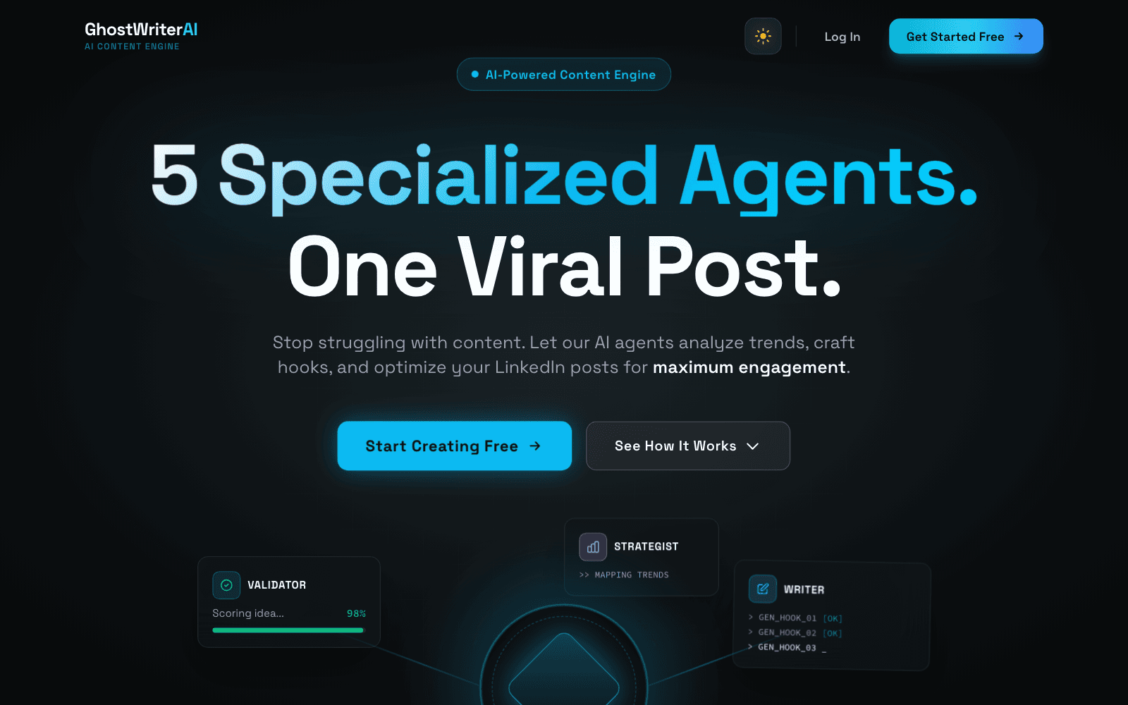 GhostWriterAI home page
