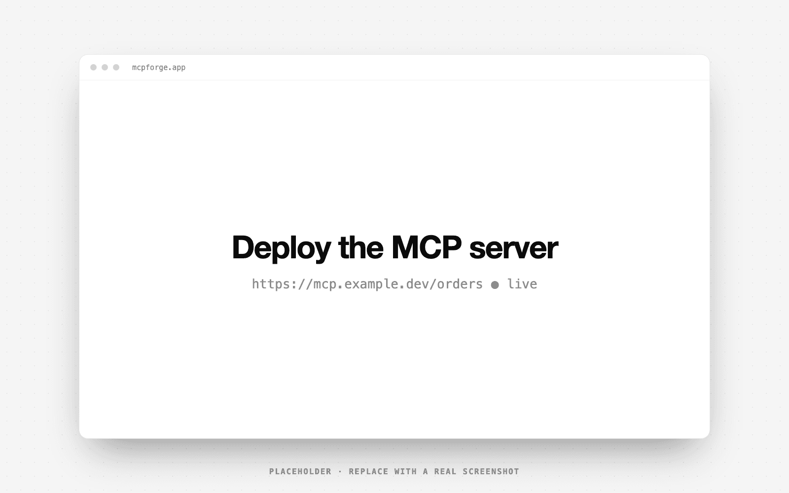 Deploying the mcp server