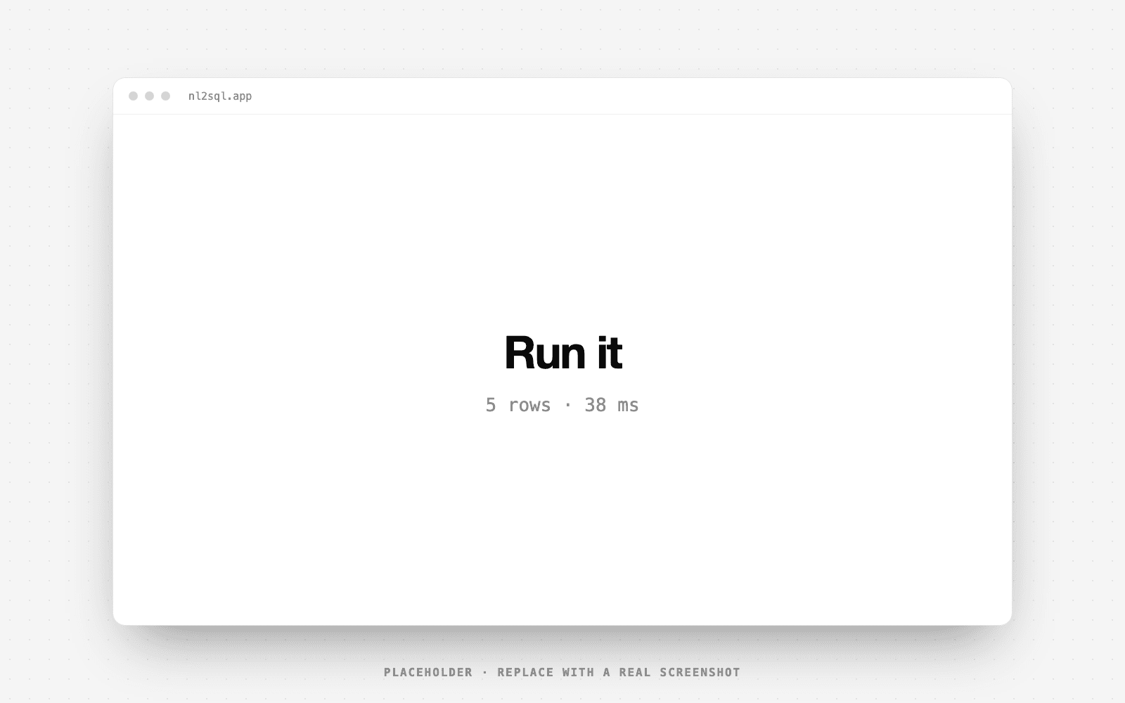 Running the query